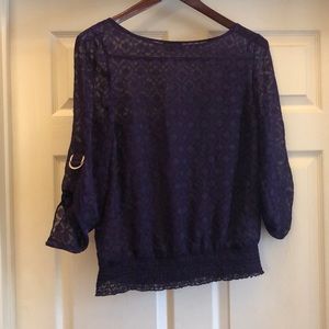 Sheer purple top